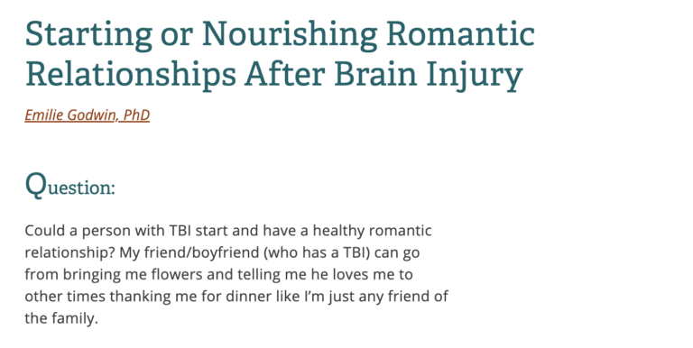 Starting or Nourishing Romantic Relationships After Brain Injury 768x386